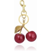 Cherry Bag Charm Keychain - Cute 3D Red Cherry Purse Handbags Key Chain - Sweet Fruit Charm Gift for Women