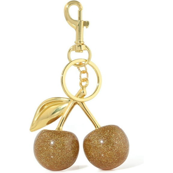 Cherry Bag Charm Keychain - Cute Purse Handbag Fruit Accessories - Beautiful Birthday Gift for Women