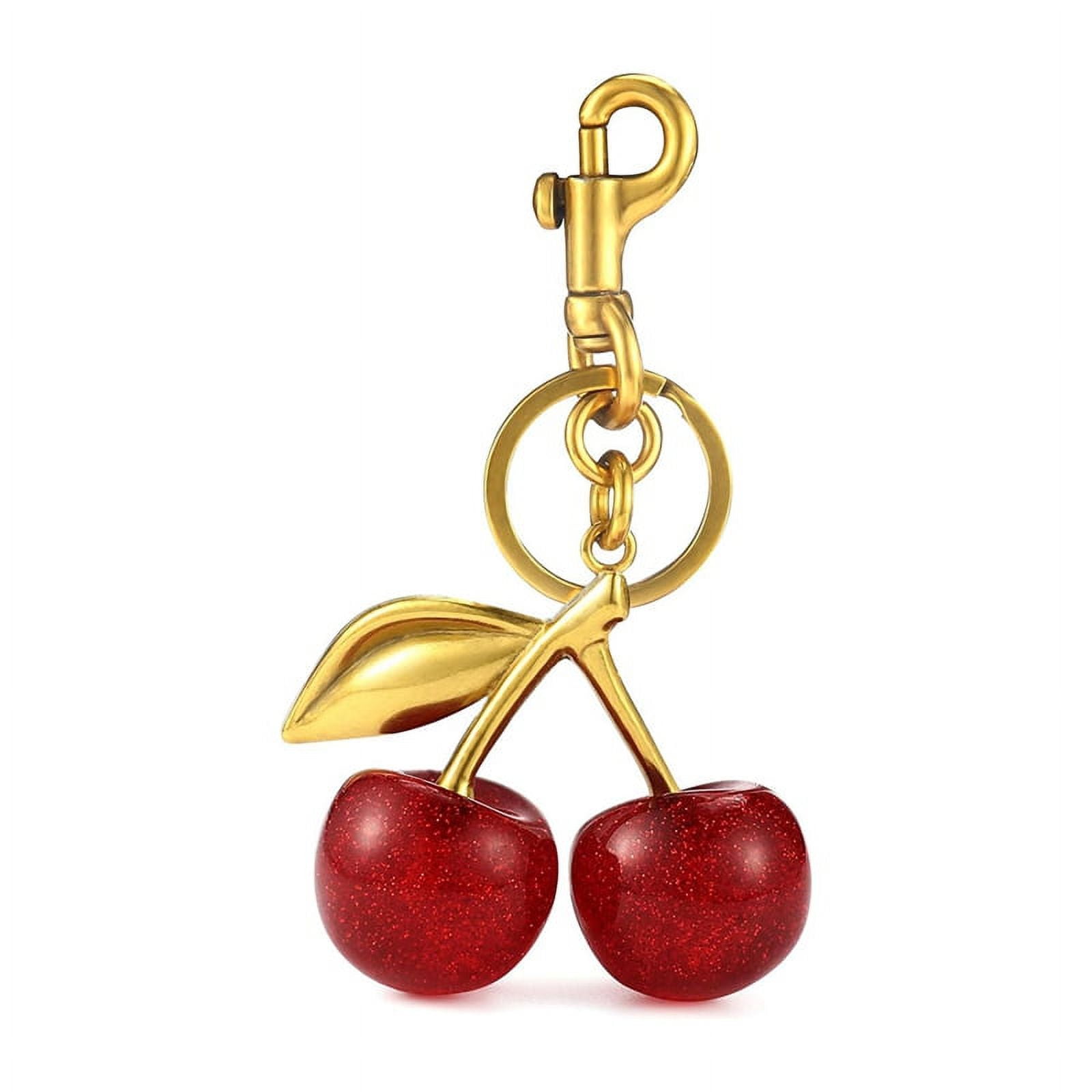　Cherry　さくらんぼ　Cherries Bag Charm Cherry Bag Charm and Keychain Accessory Purse -Perfect