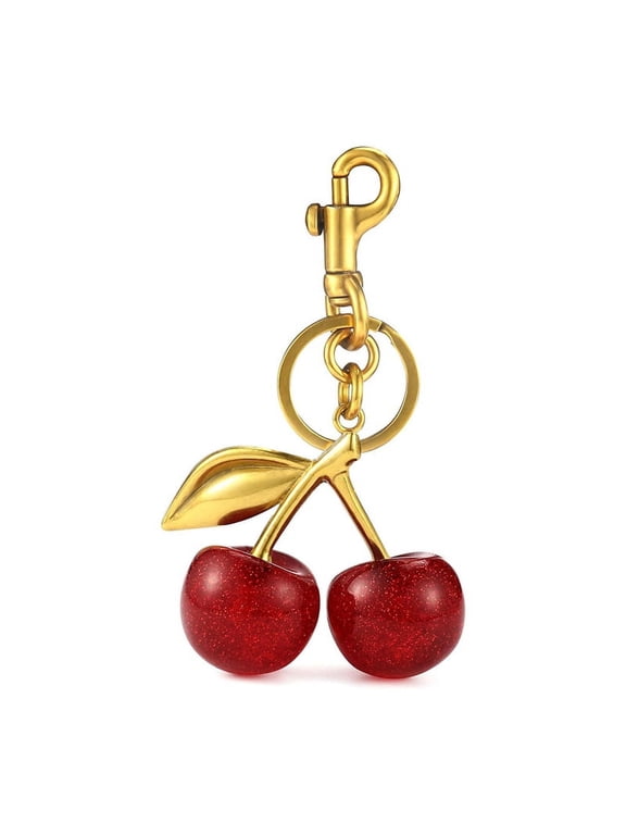 Cherry Bag Charm and Keychain Accessory Purse Charm -Perfect Fashion Addition for Everyday Style and ,