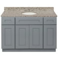 thumbnail image 1 of Cherry Bathroom Vanity 48", Burlywood Granite Top, Faucet LB4B, 1 of 4