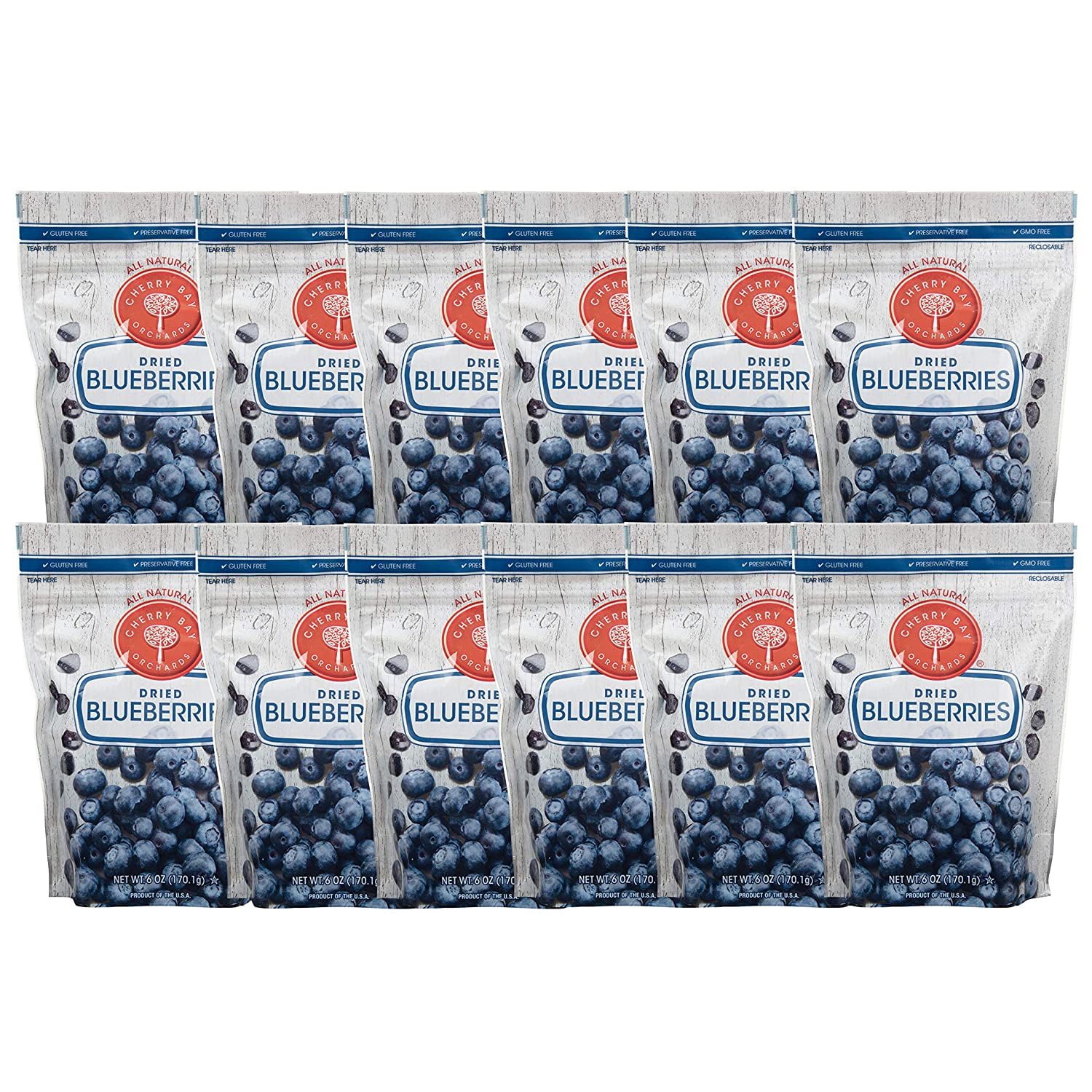 Cherry Bay Orchards All Natural Dried Blueberries, 6 Oz.