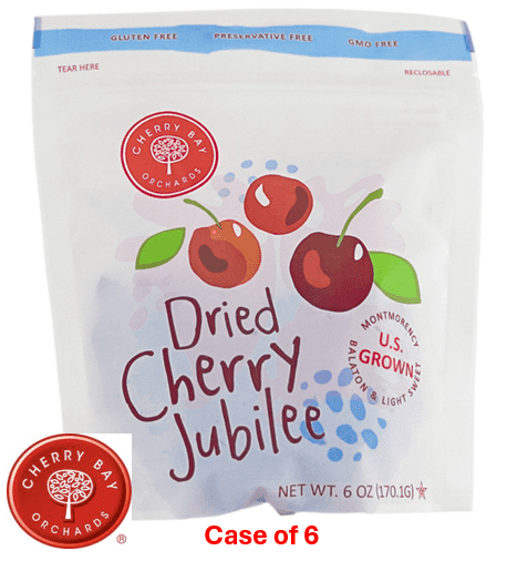 Cherry Bay Orchards Dried Cherry Jubilee case of 6 - 6 oz resealable bags