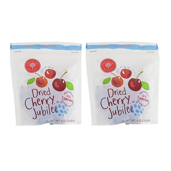 Cherry Bay Orchards Dried Cherry Mix – Pack of Two 6oz Bags (Total 12 oz) - Includes Montmorency, Balaton and Light Sweet cherries - 100% Domestic, Natural, Kosher Certified, Gluten-Free, and GMO