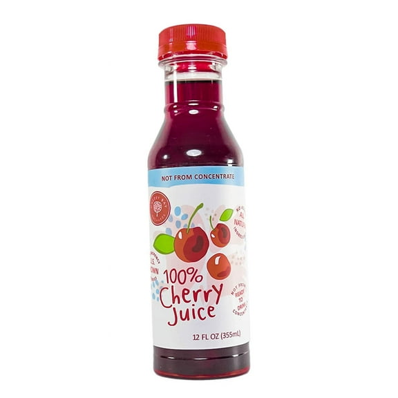 Cherry Bay Orchards Montmorency Tart Cherry Juice - 12 oz Ready to Drink Bottle - 100% Domestic, All Natural Ingredients, No Added Sugar, Gluten-Free, and GMO Free -100% Vegetarian and Vegan