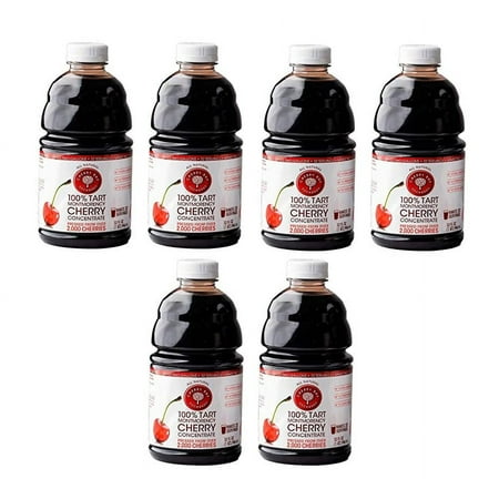 Cherry Bay Orchards Tart Cherry Concentrate ( 32 oz Case of 6 ) All Natural Juice to Promote Healthy Sleep, Gluten Free, No Added Sugar Or Preservatives