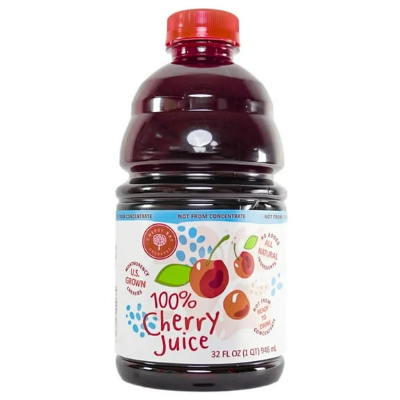 Cherry Bay Orchards Tart Cherry Juice, 32 oz Bottle - 100% Natural Cherry Juice Promotes Health and Wellbeing - Not from Concentrate
