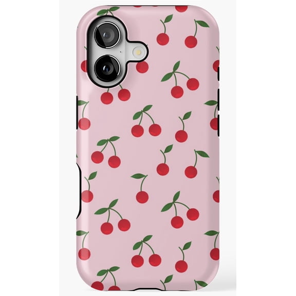Cherry Berry Red Fruit Pattern Art Phone Case for iPhone 11 12 13 14 15 16 17 Pro Max