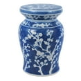 thumbnail image 1 of JONATHAN Y Cherry Blossom 17.75" Ceramic Garden Stool, Blue/White, 1 of 8