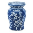 thumbnail image 1 of JONATHAN Y Cherry Blossom 17.75" Ceramic Garden Stool, Blue/White, 1 of 8