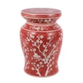 thumbnail image 1 of JONATHAN Y Cherry Blossom 17.75" Ceramic Garden Stool, Red/White, 1 of 8