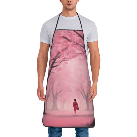 Cherry Blossom Aprons for Women Men Waterproof For Kitchen Cooking BBQ Gardening Painting Mechanic