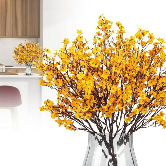 Cherry Blossom Artificial Flowers, Silk Babys Breath Flower, Silk Cherry Blossom Branches Tall Peach Blossom Flower Long Stems Fake Flowers Floral Stems for Vases Wedding Table Centerpieces