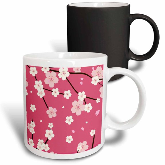 3drose, Cherry Blossom Asia Flower of Spring in Sakura Design, 11oz Magic Transforming Mug