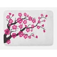 thumbnail image 1 of Cherry Blossom Bath Mat, Digital Cartoon Image of Floral Sakura Tree Illustration, Plush Bathroom Decor Mat with Non Slip Backing, 29.5" X 17.5", Charcoal Grey Pink, by Ambesonne, 1 of 2