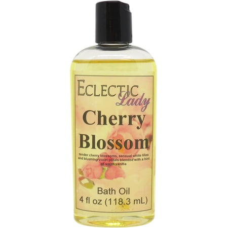 Cherry Blossom Bath Oil - Scented Body Oil - Relaxing & Moisturizing Bathing Oil - Fragrance Body Oil For Dry & Rough Sensitive Skin - 4 oz