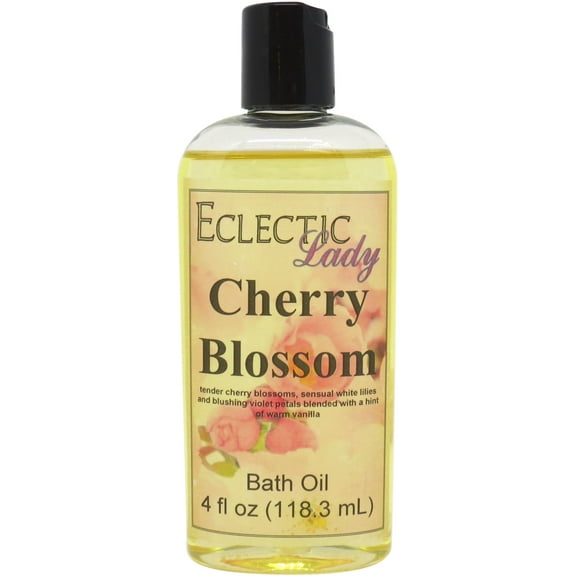 Cherry Blossom Bath Oil - Scented Body Oil - Relaxing & Moisturizing Bathing Oil - Fragrance Body Oil For Dry & Rough Sensitive Skin - 4 oz
