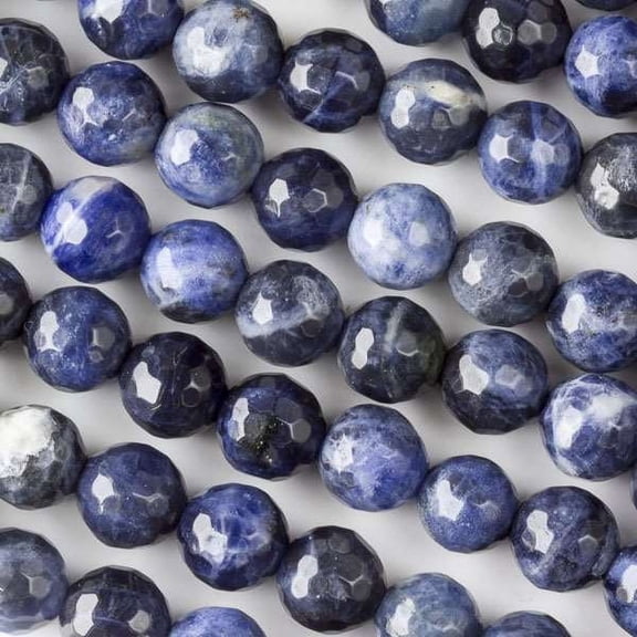 Cherry Blossom Beads 16 Inch Strand Sodalite 8mm Faceted Round Beads