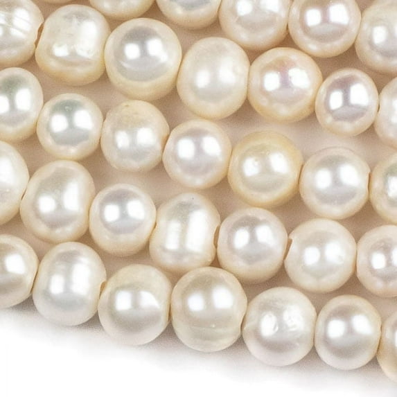Cherry Blossom Beads 8 inch strand 9-10mm White Freshwater Potato Pearl with a 2mm Large Hole