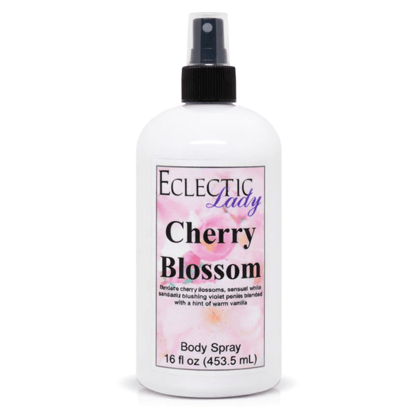 Cherry Blossom Body Spray, Eclectic Lady, Hydrating Mist, Unisex, 16 oz