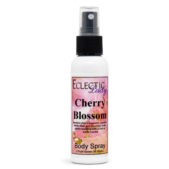 Cherry Blossom Body Spray, Eclectic Lady, Hydrating Mist, Unisex, 2 oz