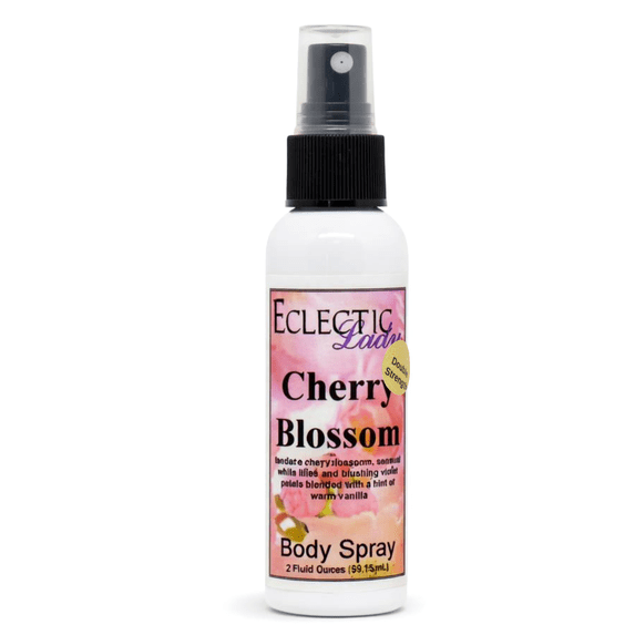 Cherry Blossom Body Spray, Eclectic Lady, Hydrating Mist, Unisex (Double Strength), 2 oz