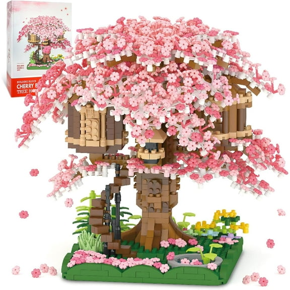 Cherry Blossom Bonsai Tree Mini Micro Building Set, Japanese Sakura Tree House Model Sets for Adults, Flowers House Mini Bricks Building Kit, Creative Gift Toys for Teens 14 (2028PCS)