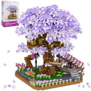 Cherry Blossom Bonsai Tree Mini Micro Building Set, Japanese Sakura Tree House Model Sets for Adults, Flowers House Mini Bricks Building Kit, Creative Gift Toys for Kids 12-14