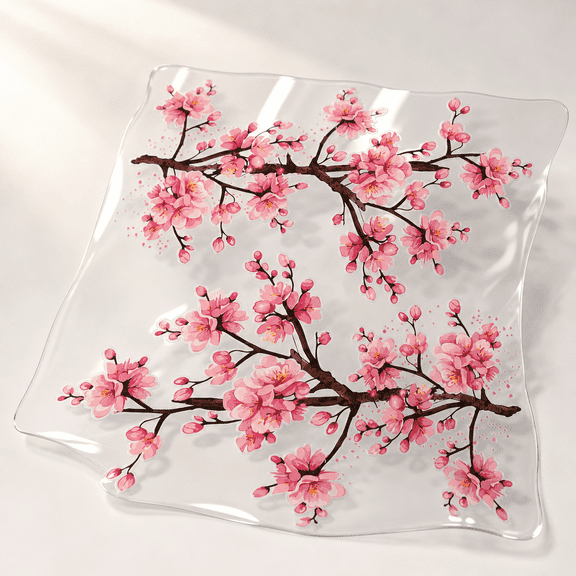 Cherry Blossom Branches Static Cling Window Decals, 40" x 12" Spring Decor