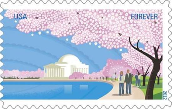 Cherry Blossom Centennial Ii Canvas Art - US POSTAL SERVICE (12 x 18)