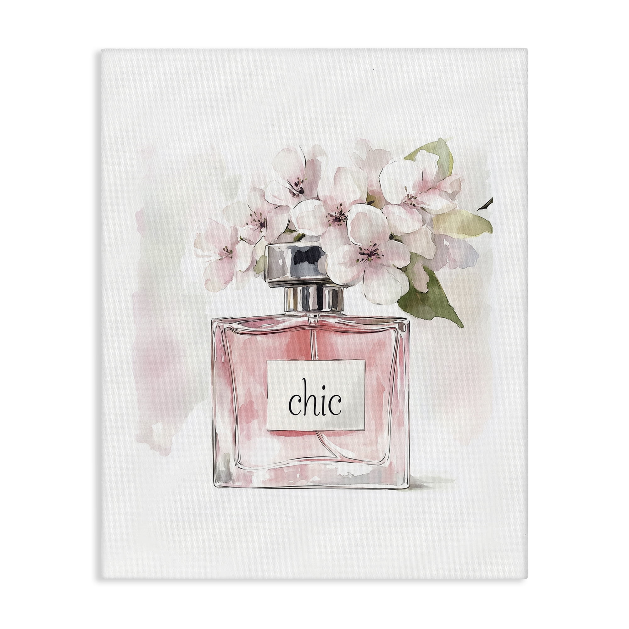 Cherry Blossom Chic Perfume Canvas Wall Art, design by Christine Simpson Art