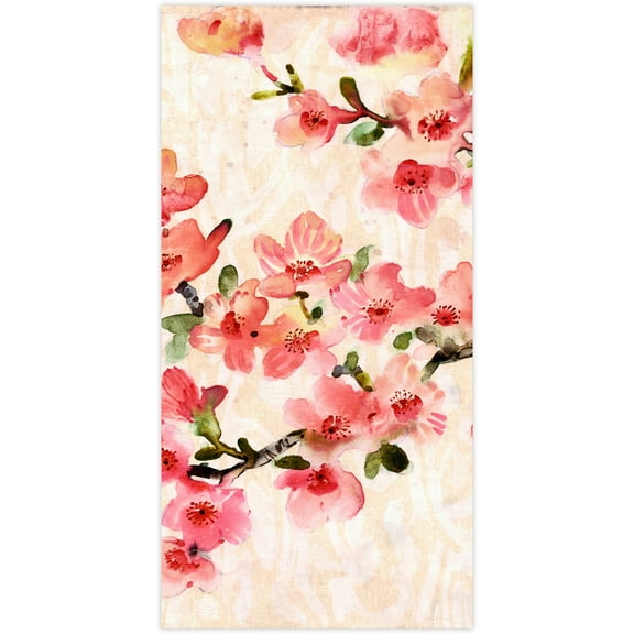 "Cherry Blossom Composition B" Frameless Free Floating Reverse Printed Tempered Art Glass Wall Art