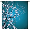 thumbnail image 1 of Cherry Blossom Curtains Japanese Style Floral Cherry Blossom Asian Traditional 3D Printing Curtains for Kitchen Bedroom Living Room Blackout Privacy Curtain 42x63 Inches 2 Panels, 1 of 6