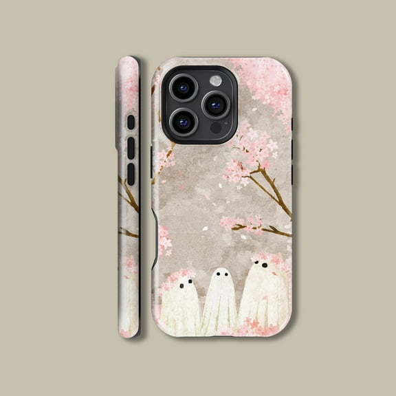 Cherry Blossom Cute Ghost Case for iPhone Samsung Halloween