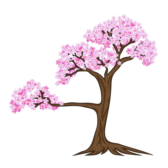 Cherry Blossom Decor Art Sticker-Vinyl Made Sticker-Cost Effective alternative to painting - Wall Mural to Transform a Room with a New Look -Size: 10" x 10".
