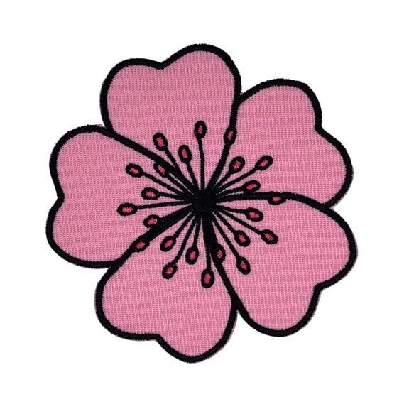 Cherry Blossom Embroidered Iron-on Patch