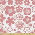 thumbnail image 1 of Ambesonne Cherry Blossom Fabric by the Yard Upholstery, Eastern Spring, 3 Yards, Coral White, 1 of 4