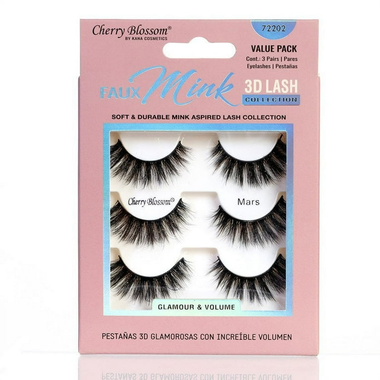 Cherry Blossom Faux Mink 3D Soft Lash Value Pack 3 Pairs 72202 Mars