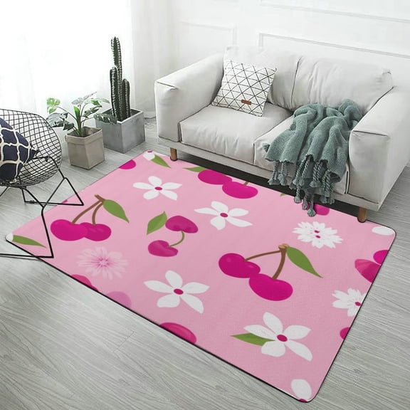 Cherry Blossom Floral Print Home Decor Living Room Carpet Non-slip Hotel Lobby Floor Mat Kitchen Bedroom Entrance Doormat Mats