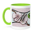thumbnail image 1 of Cherry Blossom Flower Monogram Initial M, 11oz Two-Tone Green Mug, 1 of 7