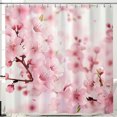 Cherry Blossom Flower Shower Curtain Soft & Dreamy Design Bright White