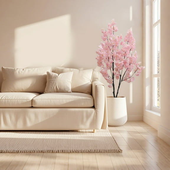 Cherry Blossom Flowers, 4/5/6ft Faux Artificial Trees, Artificial Handmade Blossom Trees With Pot For Indoor Outdoor Home Office