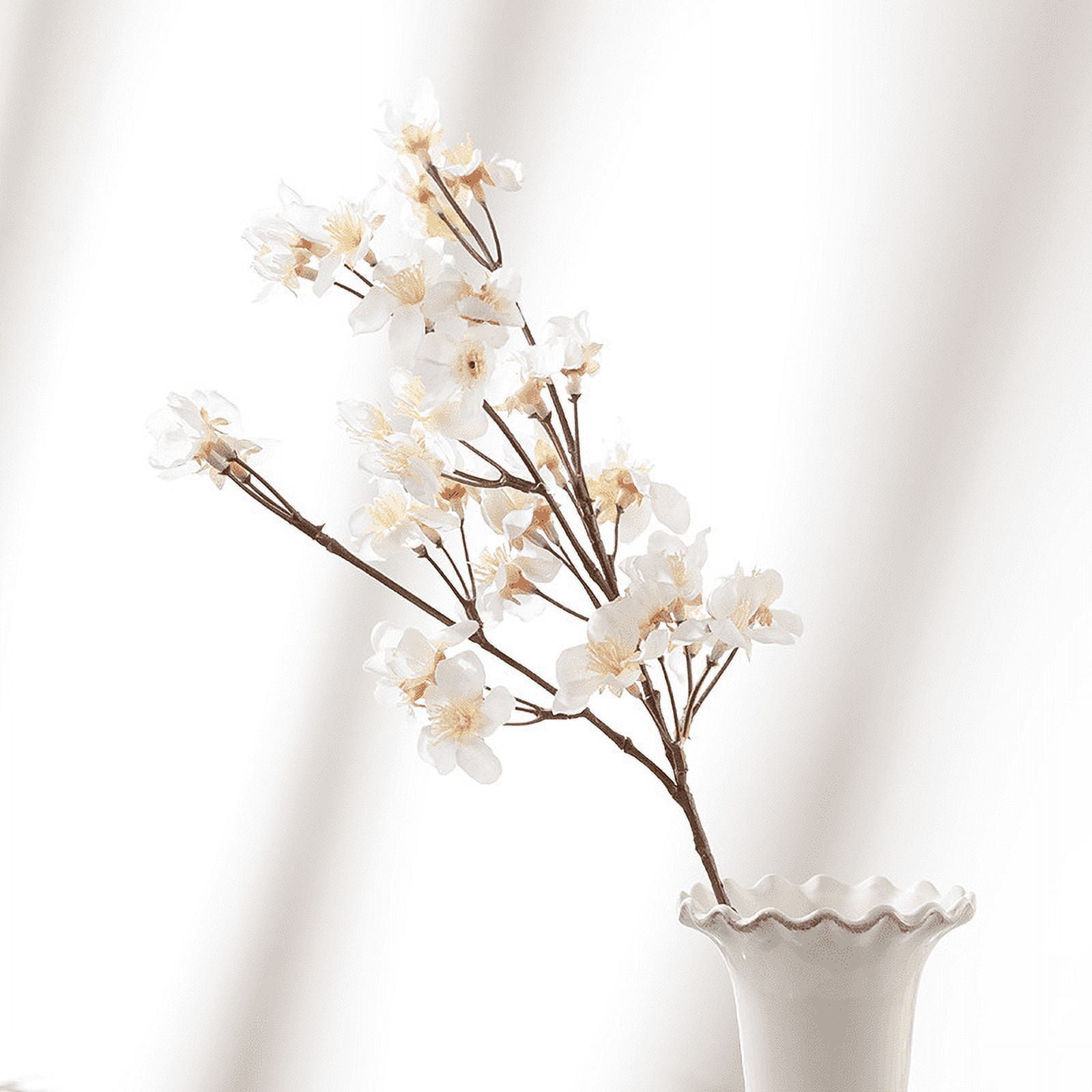 Cherry Blossom Flowers Silk Flowers Artificial Flowers, 4Pcs Cherry