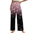 thumbnail image 1 of Cherry Blossom Gradient Sparkle Pajama Pants Loose Pajamas Female Breathable Home Trousers Leisure Sleeping Pants Large Size, 1 of 6