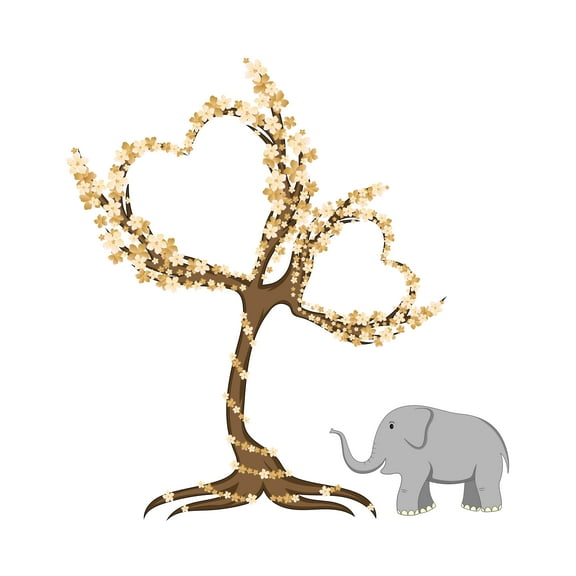 Cherry Blossom Heart Shaped Tree Themed Wall Decal-Design with Vinyl-Cost Effective alternative to painting - Wall Mural to Transform a Room with a New Look -Size: 10" x 10".