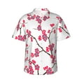 thumbnail image 1 of Cherry Blossom In Full Bloom Hawaiian Shirts For Men, Summer Short-Sleeve Relaxed-Fit Button-Down Shirts Small, 1 of 9