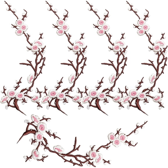 Cherry Blossom Iron Patch, 5Pcs Cherry Blossom Patches Iron On