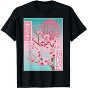 Cherry Blossom Japanese Sakura Vaporwave Aesthetic T-Shirt