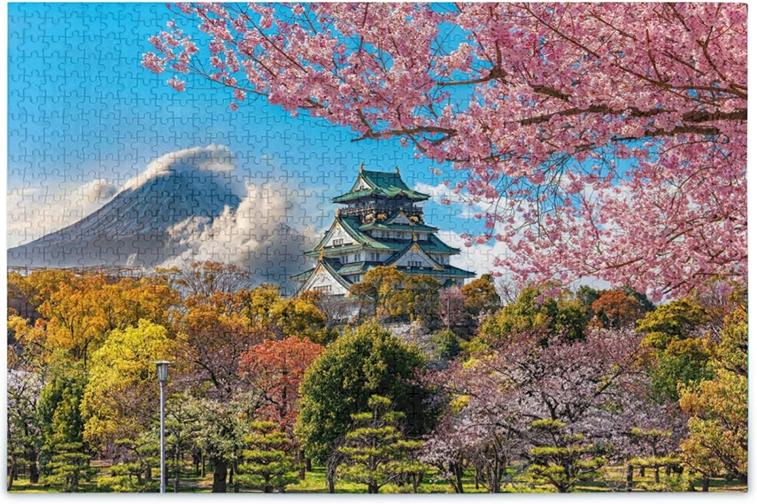 Cherry Blossom Jigsaw Puzzle Fuji Mountain Japan Osaka Castle 500