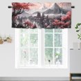 thumbnail image 1 of Cherry Blossom Kitchen Valance Curtain Rod Pocket Japanese Pink Floral Plum Flower Traditional Decor Thermal Insulated Room Darkening Curtain for Dinning Room 54 by 18 in, 1 Panel, 1 of 6